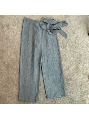 Zara gray silver wrap sarong pants ankle length flowy classy chic Sz S NWOT